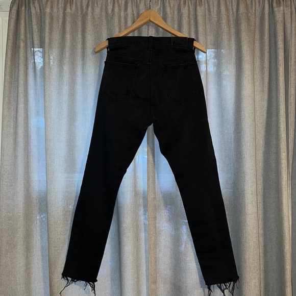 Lucky Brand High-Rise Raw Hem Distressed Black Skinny Jeans Size 6 / 28 Women’s - Picture 3 of 9